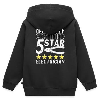 Technicien électricien en électronique - Sweat Premium à capuche zippé enfant bio - noir - Dos - AI Model Kid Male (0cm)