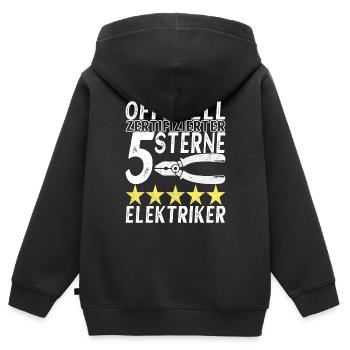 Technicien électricien en électronique - Sweat Premium à capuche zippé enfant bio - noir - Dos - AI Model Kid Male (0cm)