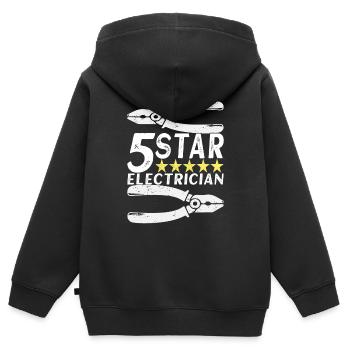 Technicien électricien en électronique - Sweat Premium à capuche zippé enfant bio - noir - Dos - AI Model Kid Male (0cm)