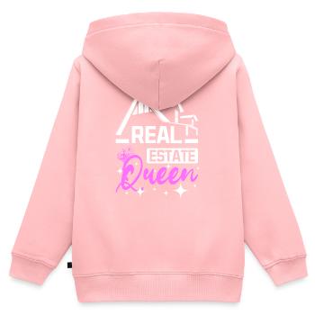 Real Estate Queen - Kids Premium Organic Zip-up Hoodie - rose - Back - AI Model Kid Female (0cm)