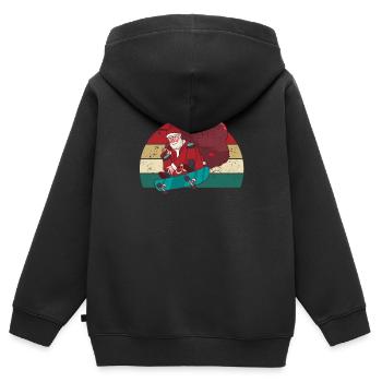 Weihnachtsmann Tricks Skateboard Weihnachten Skate - Kinder Premium Organic Zip Hoodie - Schwarz - Hinten - AI Model Kid Male (0cm)