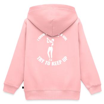 Golfspielerin Golf Mädchen Golfball Golfschläger - Kinder Premium Organic Zip Hoodie - Rosa - Hinten - AI Model Kid Female (0cm)