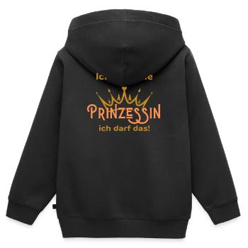 ich bin eine Prinzessin ich darf das - Kinder Premium Organic Zip Hoodie - Schwarz - Hinten - AI Model Kid Male (0cm)