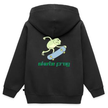 Grenouille de skate - Sweat Premium à capuche zippé enfant bio - noir - Dos - AI Model Kid Male (0cm)