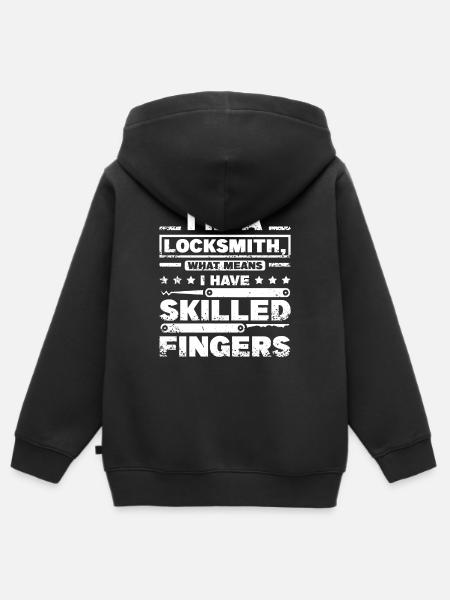 Skilled fingers locksmith - Kinder Premium Organic Zip Hoodie - Schwarz