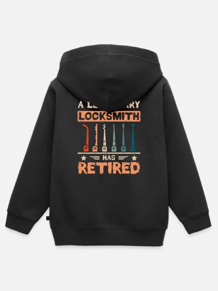 A legendary locksmith has retired - Kinder Premium Organic Zip Hoodie - Schwarz