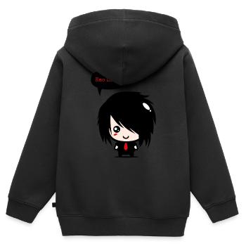 EMO Vit | Vêtements Emo garçons | | Emocore Emo Musique - Sweat Premium à capuche zippé enfant bio - noir - Dos - AI Model Kid Male (0cm)