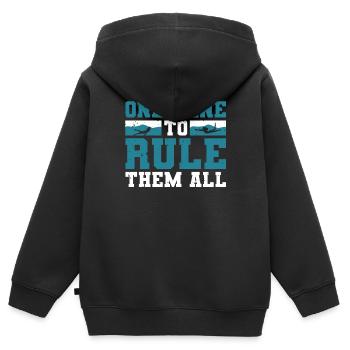 Eine Bahn, Um Sie Alle Zu Beherrschen - Kinder Premium Organic Zip Hoodie - Schwarz - Hinten - AI Model Kid Male (0cm)