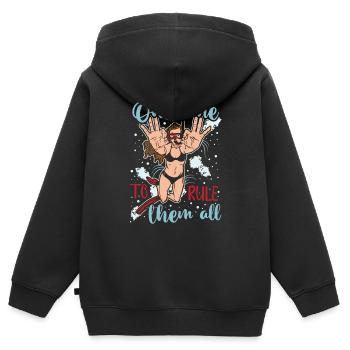 Eine Bahn, Um Sie Alle Zu Beherrschen - Kinder Premium Organic Zip Hoodie - Schwarz - Hinten - AI Model Kid Male (0cm)