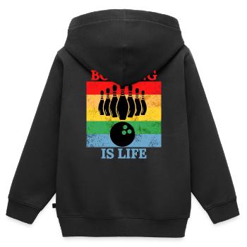 bowling is life t-shirt - Kids Premium Organic Zip-up Hoodie - black - Back - AI Model Kid Male (0cm)
