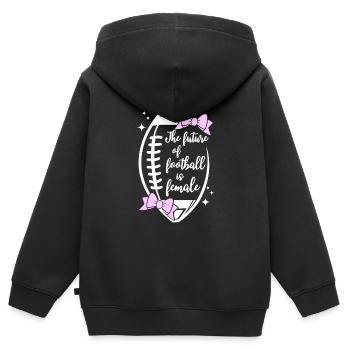 The future of football is female - Kinder Premium Organic Zip Hoodie - Schwarz - Hinten - AI Model Kid Male (0cm)