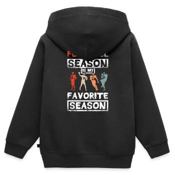 Football season is my favorite season - Kinder Premium Organic Zip Hoodie - Schwarz - Hinten - AI Model Kid Male (0cm)