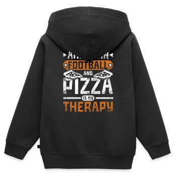 American football an pizza is my therapy - Kinder Premium Organic Zip Hoodie - Schwarz - Hinten - AI Model Kid Male (0cm)
