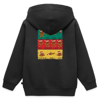 Weihnachten Math Lehrer Bruch Lebkuchen Cookie - Kinder Premium Organic Zip Hoodie - Schwarz - Hinten - AI Model Kid Male (0cm)