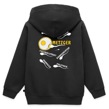 METZGER - Kinder Premium Organic Zip Hoodie - Schwarz - Hinten - AI Model Kid Male (0cm)