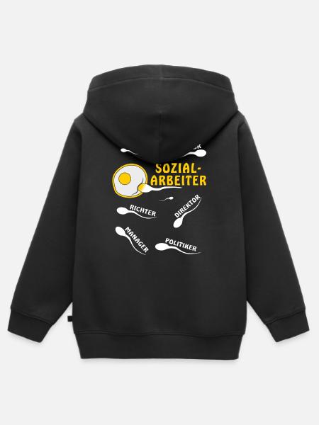 SOZIALARBEITER - Kinder Premium Organic Zip Hoodie - Schwarz