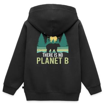 THERE IS NO PLANET B - Kids Premium Organic Zip-up Hoodie - black - Back - AI Model Kid Male (0cm)