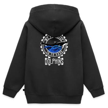 Dauphin Dauphins - Sweat Premium à capuche zippé enfant bio - noir - Dos - AI Model Kid Male (0cm)