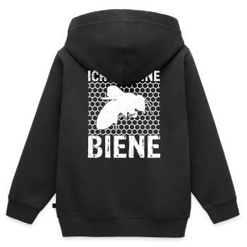 Ich Bin Eine Biene Geschenk Imker Biene Bienen Flü - Kinder Premium Organic Zip Hoodie - Schwarz - Hinten - AI Model Kid Male (0cm)