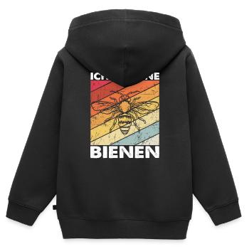 Ich Bin Eine Biene Imker Biene Bienen Flüsterer Sp - Kinder Premium Organic Zip Hoodie - Schwarz - Hinten - AI Model Kid Male (0cm)
