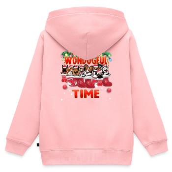 Kuschelhunde Weihnachtsdekoration - Hundeliebhaber - Kinder Premium Organic Zip Hoodie - Rosa - Hinten - AI Model Kid Female (0cm)
