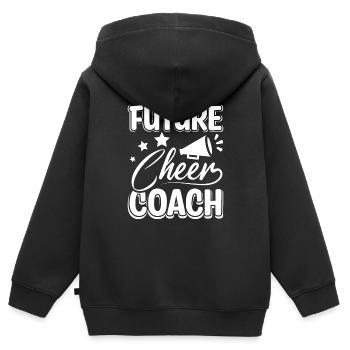 Future cheer coach - Kinder Premium Organic Zip Hoodie - Schwarz - Hinten - AI Model Kid Male (0cm)