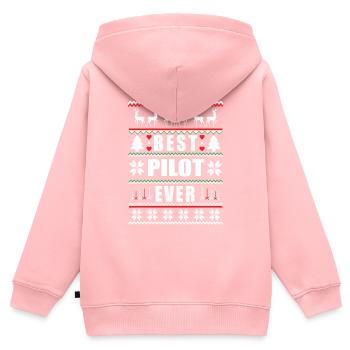 Funny Ugly Christmas Best Pilot Ever - Kids Premium Organic Zip-up Hoodie - rose - Back - AI Model Kid Female (0cm)