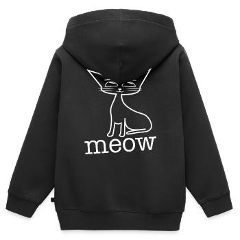 Miauen - Liebenswerte Katze - Kinder Premium Organic Zip Hoodie - Schwarz - Hinten - AI Model Kid Male (0cm)