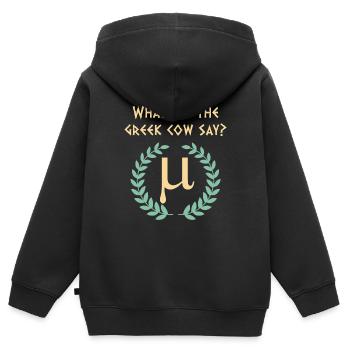 Antike Griechische Mythologie und Griechische - Kinder Premium Organic Zip Hoodie - Schwarz - Hinten - AI Model Kid Male (0cm)