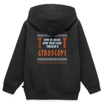 Antike Griechische Mythologie und Griechisches - Kinder Premium Organic Zip Hoodie - Schwarz - Hinten - AI Model Kid Male (0cm)