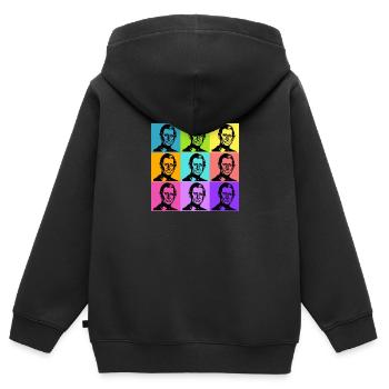 King Charles Colours - Kinder Premium Organic Zip Hoodie - Schwarz - Hinten - AI Model Kid Male (0cm)