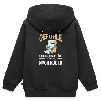 Ostsee Rügen - Kinder Premium Organic Zip Hoodie - Schwarz - Hinten - AI Model Kid Male (0cm)