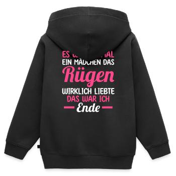Ostsee Rügen - Kinder Premium Organic Zip Hoodie - Schwarz - Hinten - AI Model Kid Male (0cm)