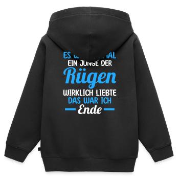 Ostsee Rügen - Kinder Premium Organic Zip Hoodie - Schwarz - Hinten - AI Model Kid Male (0cm)