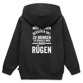 Ostsee Rügen - Kinder Premium Organic Zip Hoodie - Schwarz - Hinten - AI Model Kid Male (0cm)
