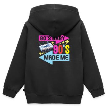 90s 90s 90s Party - Kids Premium Organic Zip-up Hoodie - black - Back - AI Model Kid Male (0cm)
