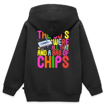 90s 90s 90s Party - Kids Premium Organic Zip-up Hoodie - black - Back - AI Model Kid Male (0cm)