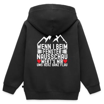 Allgäu Bayern - Kinder Premium Organic Zip Hoodie - Schwarz - Hinten - AI Model Kid Male (0cm)