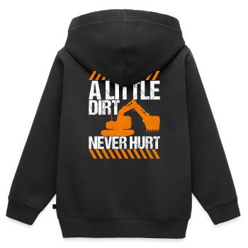 Conducteur d’excavatrice de chantier de chantier - Sweat Premium à capuche zippé enfant bio - noir - Dos - AI Model Kid Male (0cm)