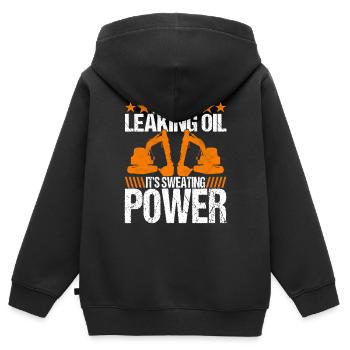 Conducteur d’excavatrice de chantier de chantier - Sweat Premium à capuche zippé enfant bio - noir - Dos - AI Model Kid Male (0cm)