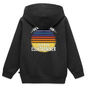VERTRAUT MIR ICH BIN ELEKTRONIKER - Kinder Premium Organic Zip Hoodie - Schwarz - Hinten - AI Model Kid Male (0cm)