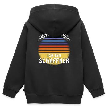 VERTRAUT MIR ICH BIN SCHAFFNER - Kinder Premium Organic Zip Hoodie - Schwarz - Hinten - AI Model Kid Male (0cm)
