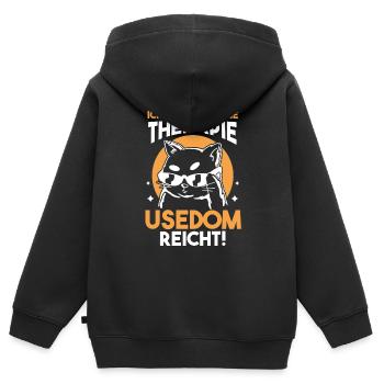 Ostsee Usedom - Kinder Premium Organic Zip Hoodie - Schwarz - Hinten - AI Model Kid Male (0cm)