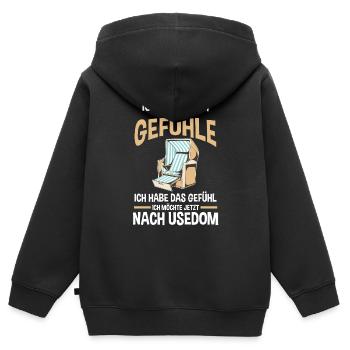 Ostsee Usedom - Kinder Premium Organic Zip Hoodie - Schwarz - Hinten - AI Model Kid Male (0cm)