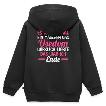 Ostsee Usedom - Kinder Premium Organic Zip Hoodie - Schwarz - Hinten - AI Model Kid Male (0cm)