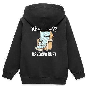 Ostsee Usedom - Kinder Premium Organic Zip Hoodie - Schwarz - Hinten - AI Model Kid Male (0cm)