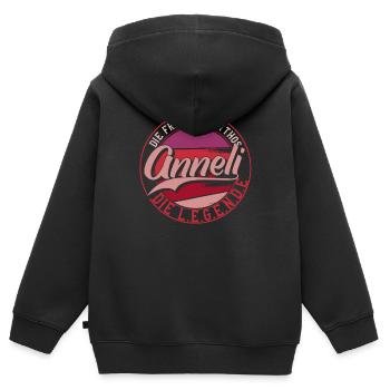 Die frau der Mythos die Legende Anneli Geschenk - Kinder Premium Organic Zip Hoodie - Schwarz - Hinten - AI Model Kid Male (0cm)