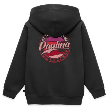 Die frau der Mythos die Legende Paulina Geschenk - Kinder Premium Organic Zip Hoodie - Schwarz - Hinten - AI Model Kid Male (0cm)