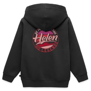Die frau der Mythos die Legende Helen Geschenk - Kinder Premium Organic Zip Hoodie - Schwarz - Hinten - AI Model Kid Male (0cm)