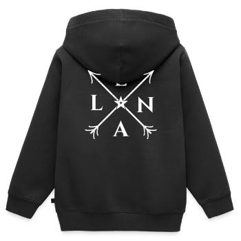 lena X- Form Motiv lena Geschenk - Kinder Premium Organic Zip Hoodie - Schwarz - Hinten - AI Model Kid Male (0cm)